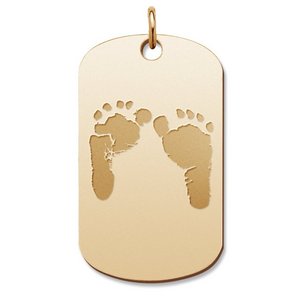 Custom Footprint Dog Tag Charm or Pendant