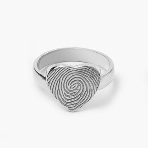 Custom Fingerprint Heart Ring