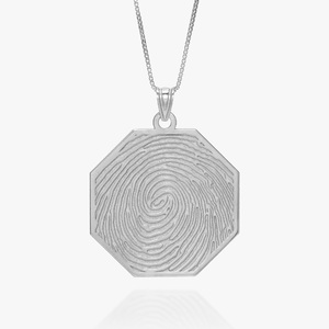 Custom Fingerprint Octagon Charm or Pendant