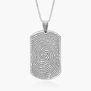 Custom Fingerprint Dog Tag Charm or Pendant