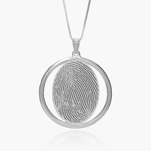 Custom Fingerprint 3D Round Pendant