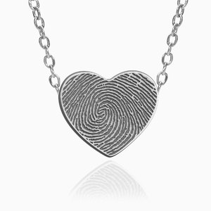 Custom Fingerprint Stainless Steel Heart Necklace