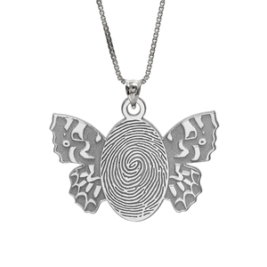 Custom Fingerprint Butterfly Charm or Pendant