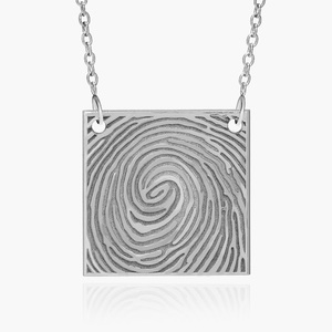 Custom Fingerprint Square Charm or Pendant