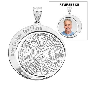 Custom Fingerprint Round Charm or Pendant