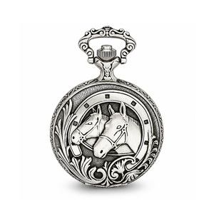 Charles Hubert Photo Chrome Tone Horse Pocket Watch
