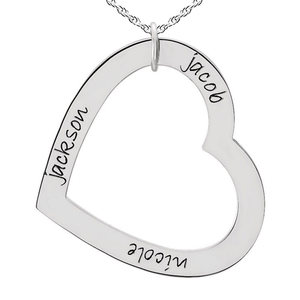 Large Heart Pendant with up to four Names