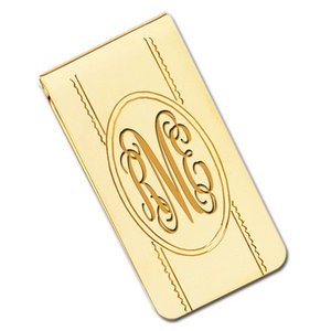 Engravable Gold Plated Money Clip