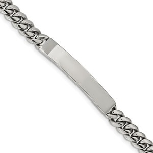 Custom Engraved Stainless Steel Men s 8 25in Curb Link ID Bracelet