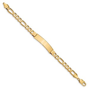 Custom Engraved 14k Gold Men s Figaro Link ID Bracelet