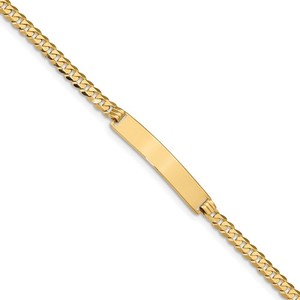 Custom Engraved 14k Gold Men s Curb Link ID Bracelet