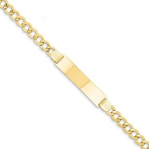 Custom Engraved 14k Gold Women s Curb Link ID Bracelet