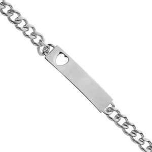 Custom Engraved Stainless Steel Women s Heart Cutout ID Bracelet