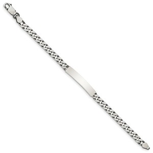 Custom Engraved Sterling Silver Women s Curb Link ID Bracelet