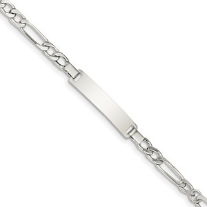 Custom Engraved Children s Figaro Link ID Bracelet