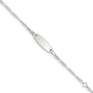 Custom Engraved Sterling Silver Children s Figaro Link ID Bracelet