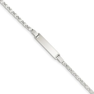 Custom Engraved Sterling Silver Children s Curb Link ID Bracelet