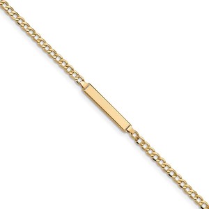 Custom Engraved 14k Gold Children s Cuban Link ID Bracelet